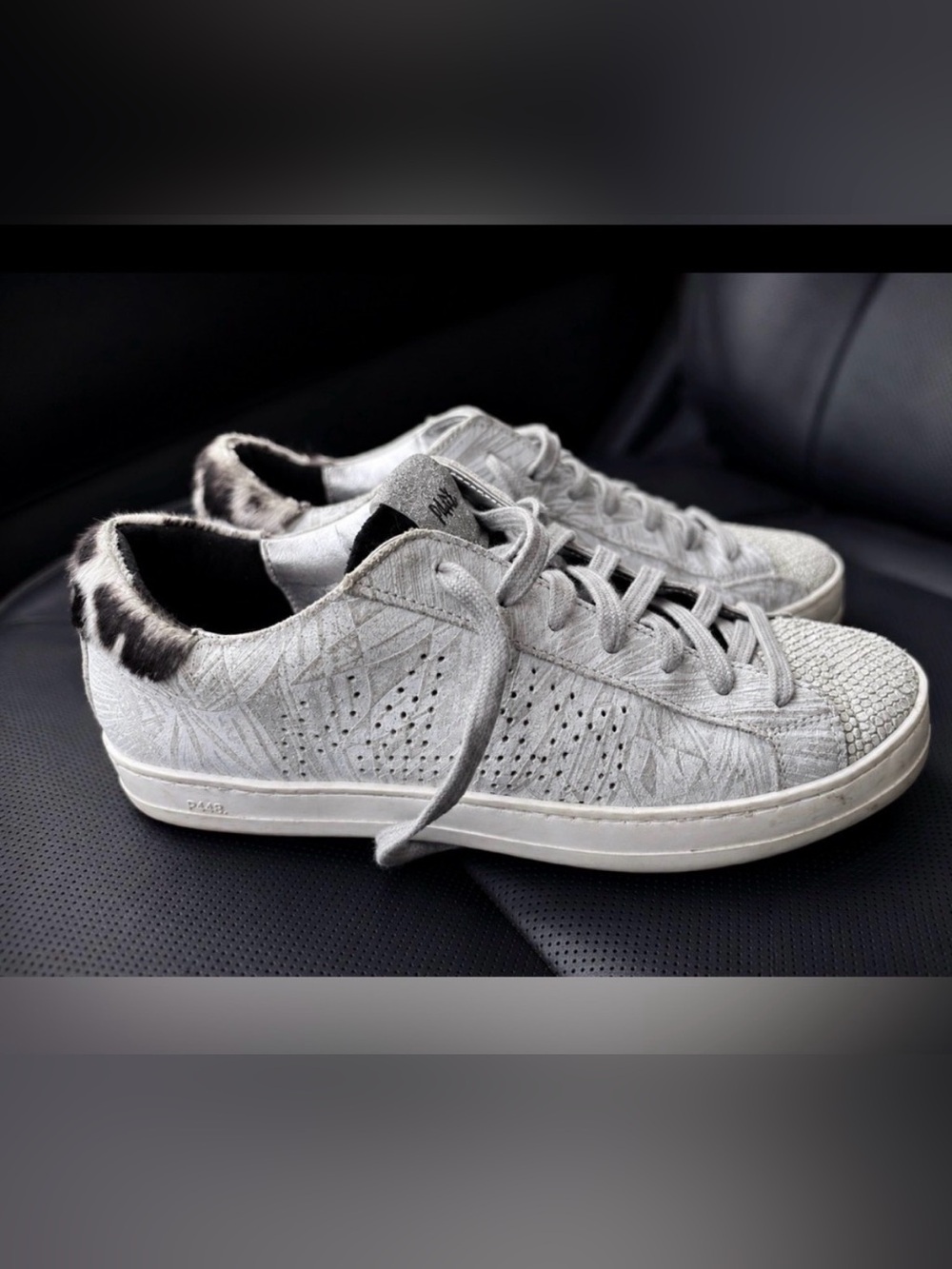 P448 Women's Low-Top Lace-Up Sneakers in Light Gray